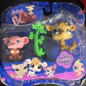 Littlest Pet Shop Pink Friend & Tan Giraffe Set